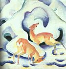 Franz Marc Deer in the Snow painting